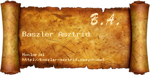 Baszler Asztrid névjegykártya
